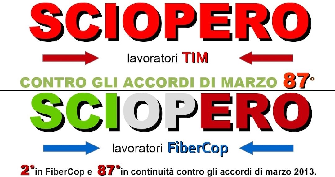 SCIOPERI IN TIM E FIBERCOP